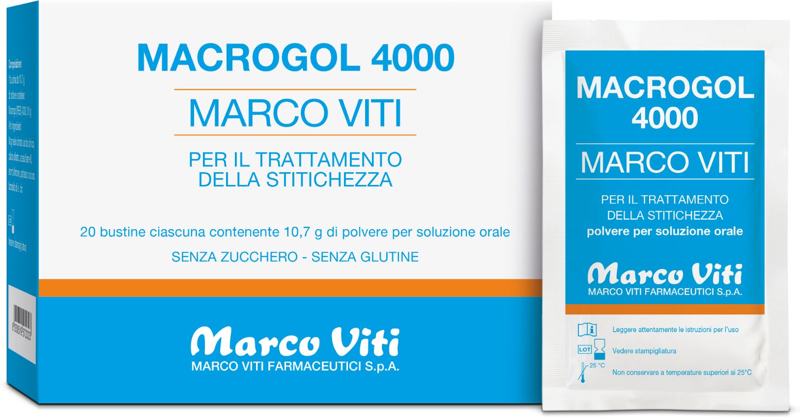 ZETA FARMACEUTICI Marco Viti Macrogol 4000 Integratore Lassativo 20 Bustine 10,7 g