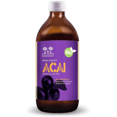 Succo di Acai Biologico Salugea 500ml - Integratore Liquido per Cuore & Energia Succo di Acai Biologico Salugea 500ml - Integratore Liquido per Cuore & Energia
