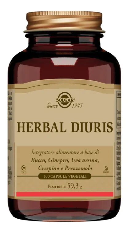 Solgar Herbal Diuris Integratore Vie Urinarie 100 Capsule Vegetali