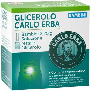 Carlo Erba Glicerolo Bambini 2,25g Soluzione Rettale 6 Clismi Monodose