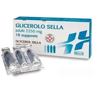 Sella Glicerolo Adulti 2250 mg Stitichezza Occasionale 18 Supposte