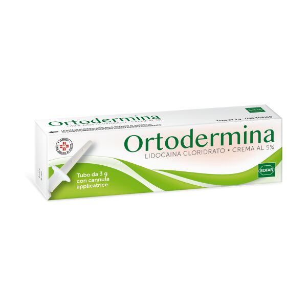 sofar ortodermina crema 5% lidocaina anestetico tubo con cannula 3 g