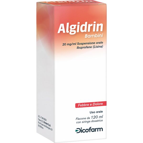 dicofarm algidrin sciroppo ibuprofene febbre e dolore bambini 20mg/ml 120 ml