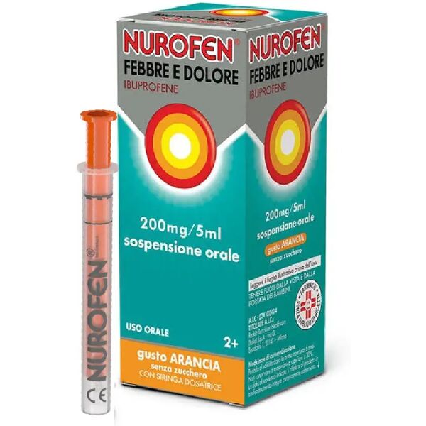 nurofen febbre e dolore bambini 200 mg/5 ml ibuprofene sospensione orale arancia 100 ml