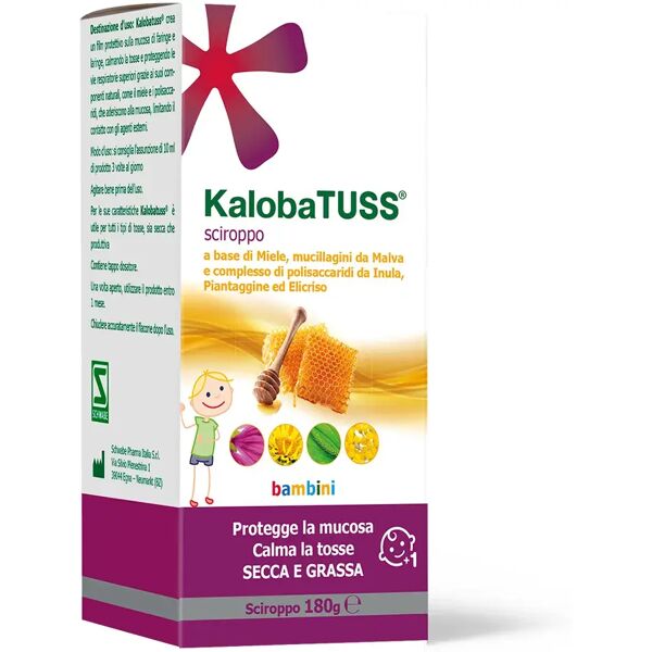 schwabe pharma italia kaloba tuss sciroppo per la tosse secca e grassa bambini 180 g