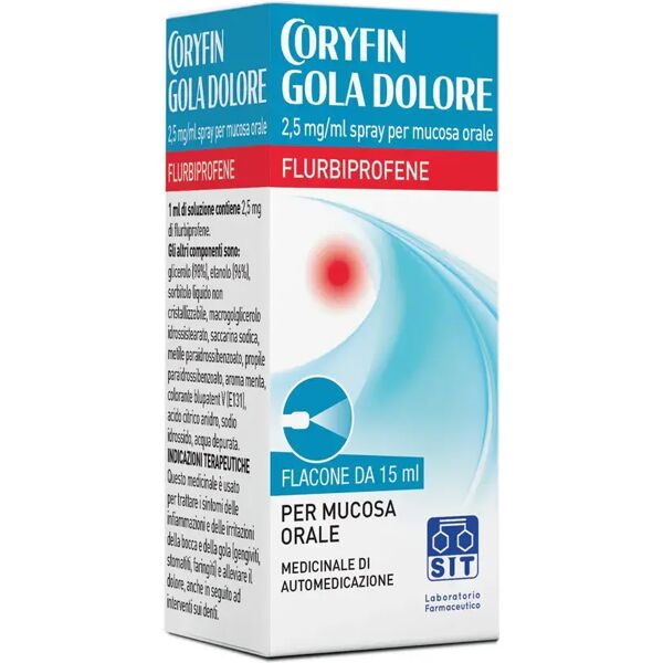 coryfin gola dolore spray flurbiprofene analgesico 15 ml