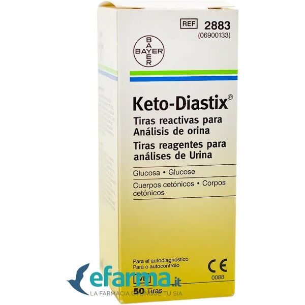 bayer keto-diastix test glicosuria e chetonuria 50 strisce reattive