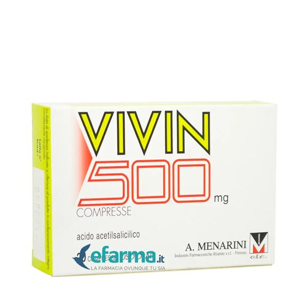 vivin 500 mg acido acetilsalicilico antidolorifico 20 compresse