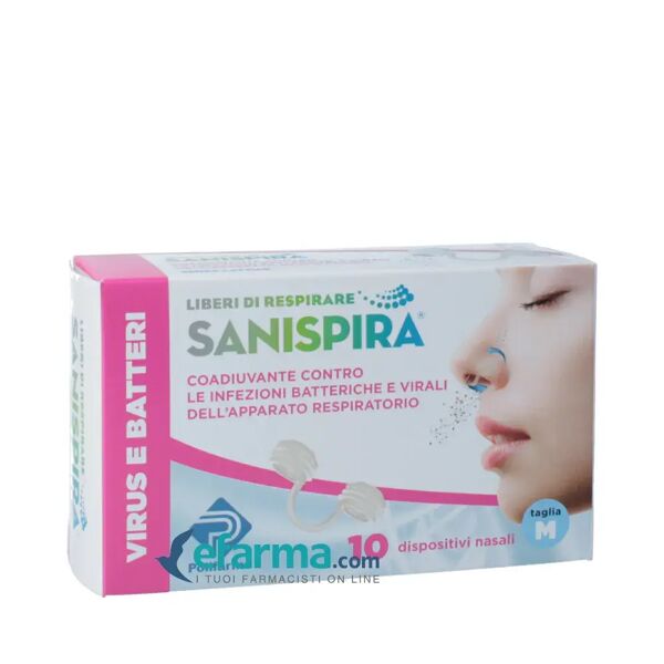sanispira virus & batteri filtri nasali misura m 10 pezzi