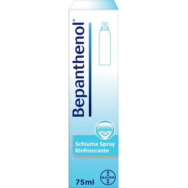 bepanthenol spray schiuma rinfrescante e idratante per ustioni e scottature con pantenolo da 75 ml