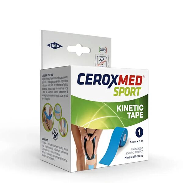 ceroxmed sport kinetic tape blu bendaggio adesivo elastico