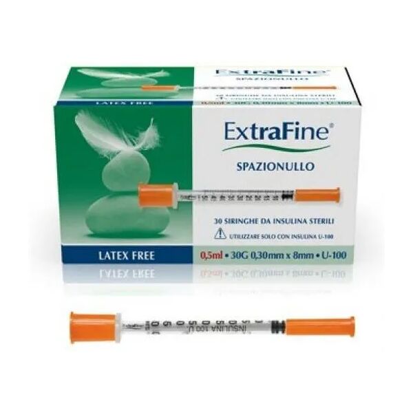 desapharma desa pharma extrafine spazio nullo siringa per insulina 0,5 ml 30g 100ui 30 pezzi