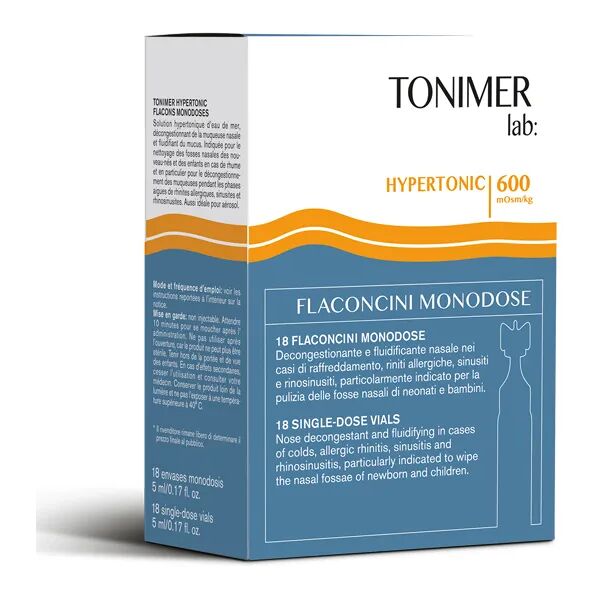 tonimer hypertonic decongestionante nasale 18 flaconcini