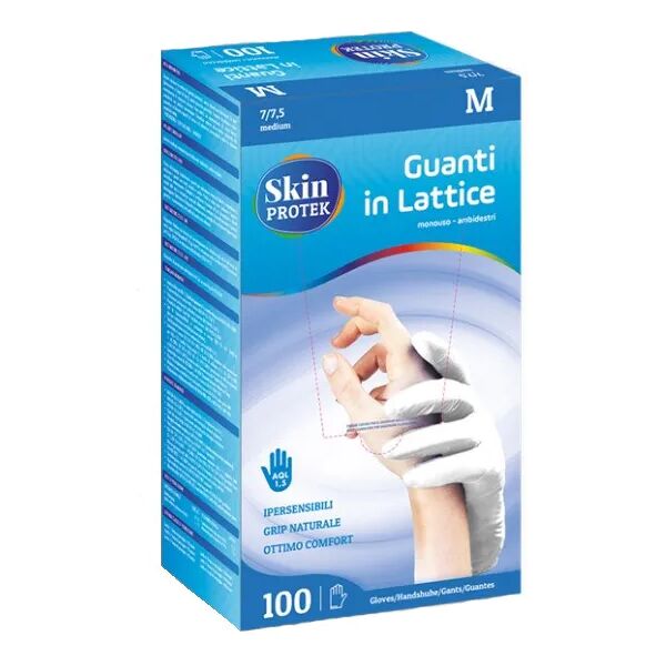 bericah skin protect guanti in lattice monouso taglia 100 pezzi