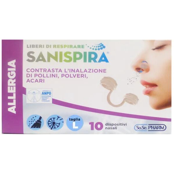 sanispira allergia filtro nasale contro rinite allergica taglia l 10 pezzi