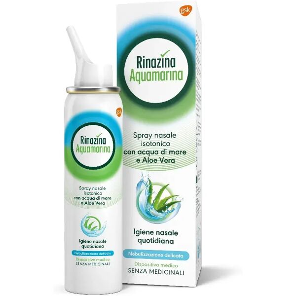 rinazina aquamarina spray nasale isotonico delicato lavaggio nasale acqua di mare e aloe vera 100 ml