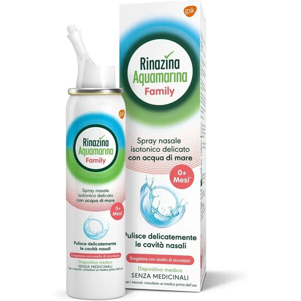 rinazina aquamarina family spray nasale isotonico acqua di mare lavaggio nasale neonati adulti 100ml