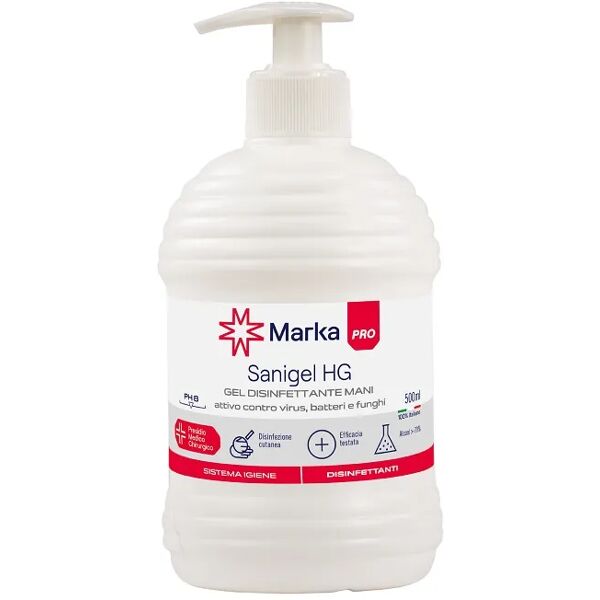 sanigel marka pro hg gel disinfettante cutaneo con alcol etilico 500 ml