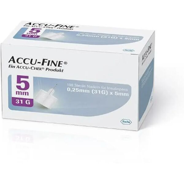 accu-fine aghi penna per insulina 5mm 31g 100 pezzi