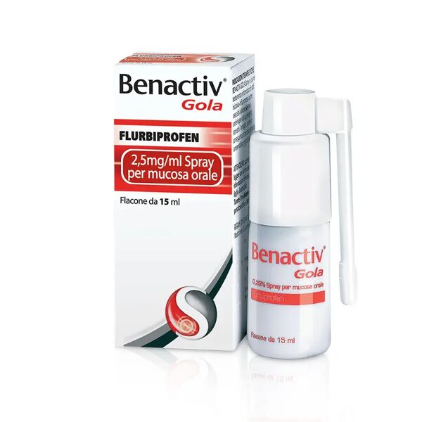 benactiv gola spray per mucosa orale 2,5 mg/ml flurbiprofene 15 ml