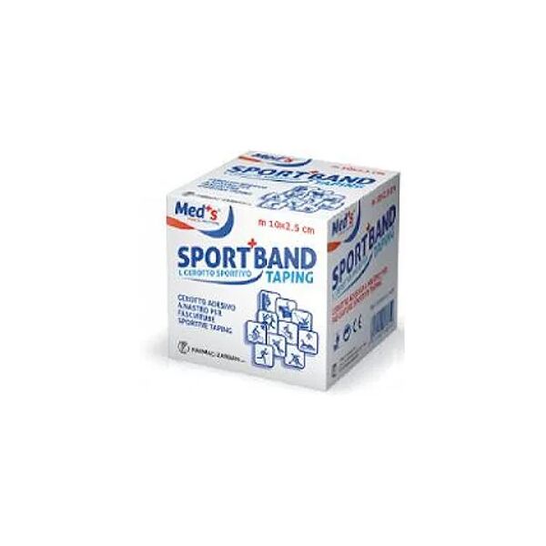 med's sport band cerotto adesivo nastro fasciature sportive taping 10 m x 3,8 cm