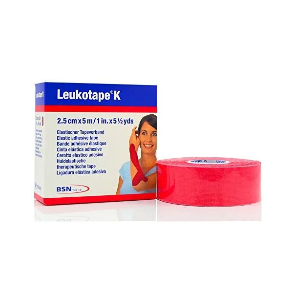 leukotape k cerotto elastico per taping cm 2,5x5 m rosso