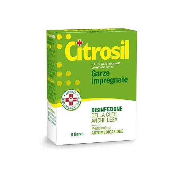 citrosil garze disinfettanti antibatteriche 0,175% benzalconio cloruro 8 garze