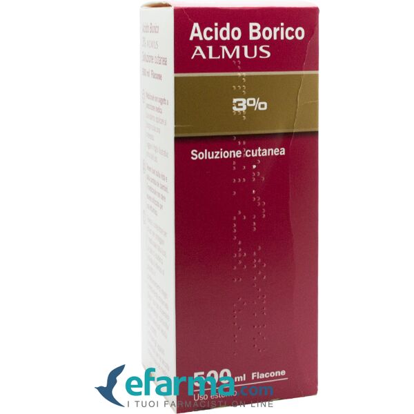 acido borico almus 3% soluzione cutanea disinfettante antisettico 500 ml