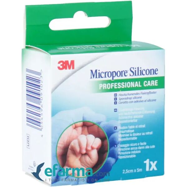 3m italia micropore cerotto su rocchetto silicone cm 2,5x5m