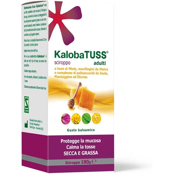 schwabe pharma italia kaloba tuss sciroppo per la tosse secca e grassa adulti 180 g