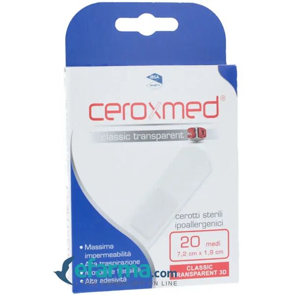 ceroxmed classic transparent 3d formato medio 20 cerotti trasparenti