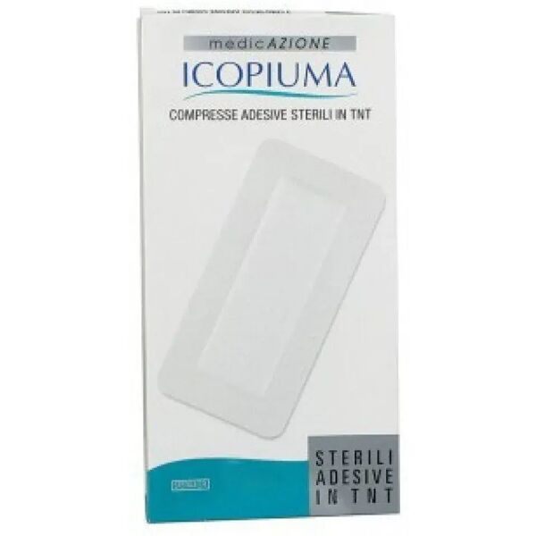 icopiuma compresse di garza adesiva sterile in tnt 10x7,5 cm 5 pezzi