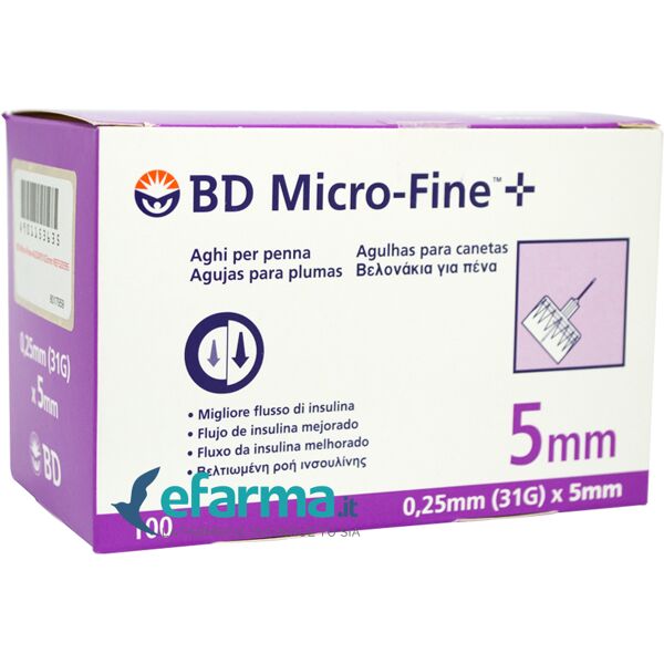 bd micro-fine aghi 31gx5mm per penna insulina 100 pezzi