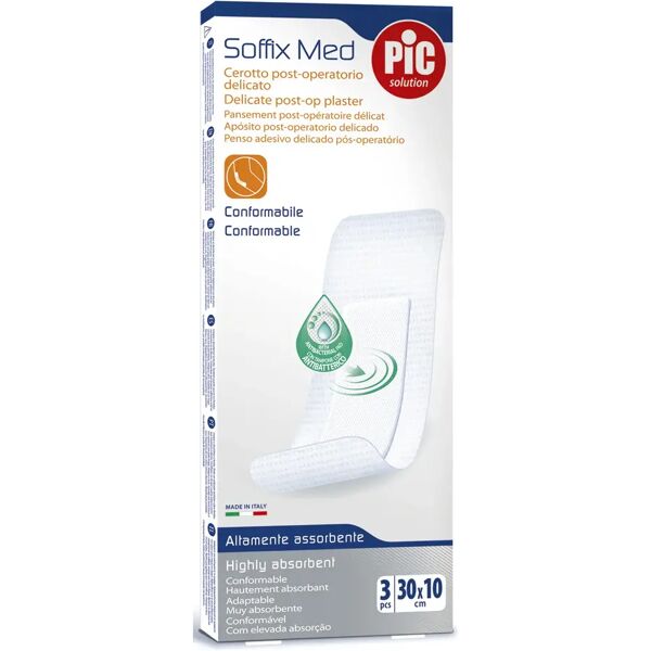 pic solution pic soffix med cerotto post operatorio delicato 30x10 cm 3 pezzi