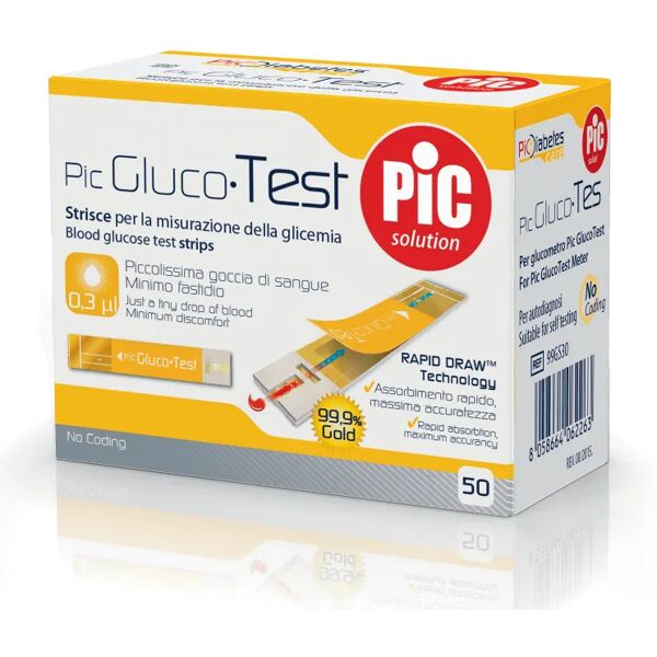 pic solution pic gluco test strisce reattive glicemia 50 pezzi