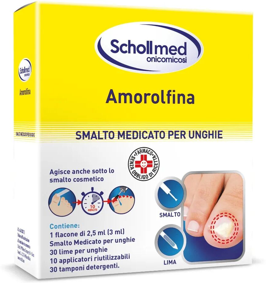 scholl's schollmed onicomicosi 5% smalto medicato trattamento micosi per unghie 2,5 ml