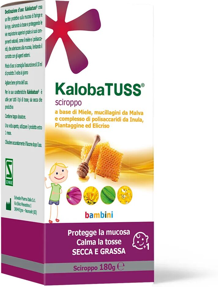 schwabe pharma italia kaloba tuss sciroppo per la tosse secca e grassa bambini 180 g