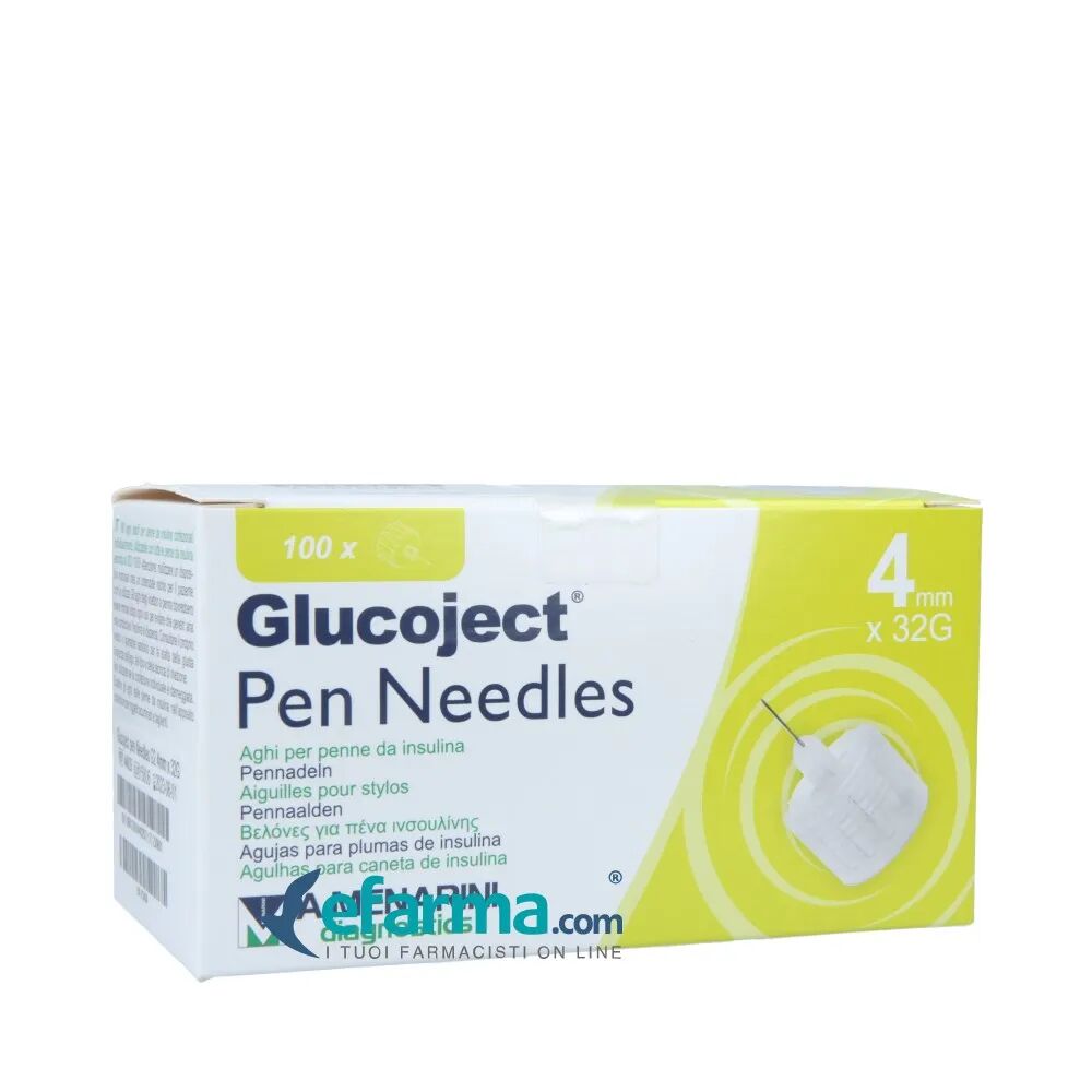 glucoject pen needles 32g 4mm aghi per penne da insulina 100 pezzi