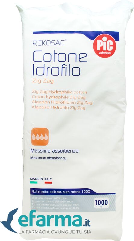 pic solution pic cotone idrofilo ovatta zig zag rekosac 1 kg