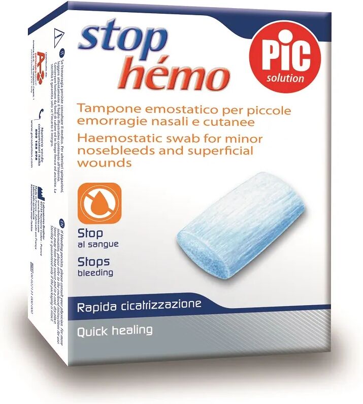 pic solution pic stop hemo tampone emostatico per piccole emorragie nasali e cutanee 5 pezzi