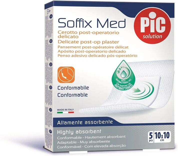 pic solution pic soffix med cerotto post operatorio delicato 10x10 cm 5 pezzi