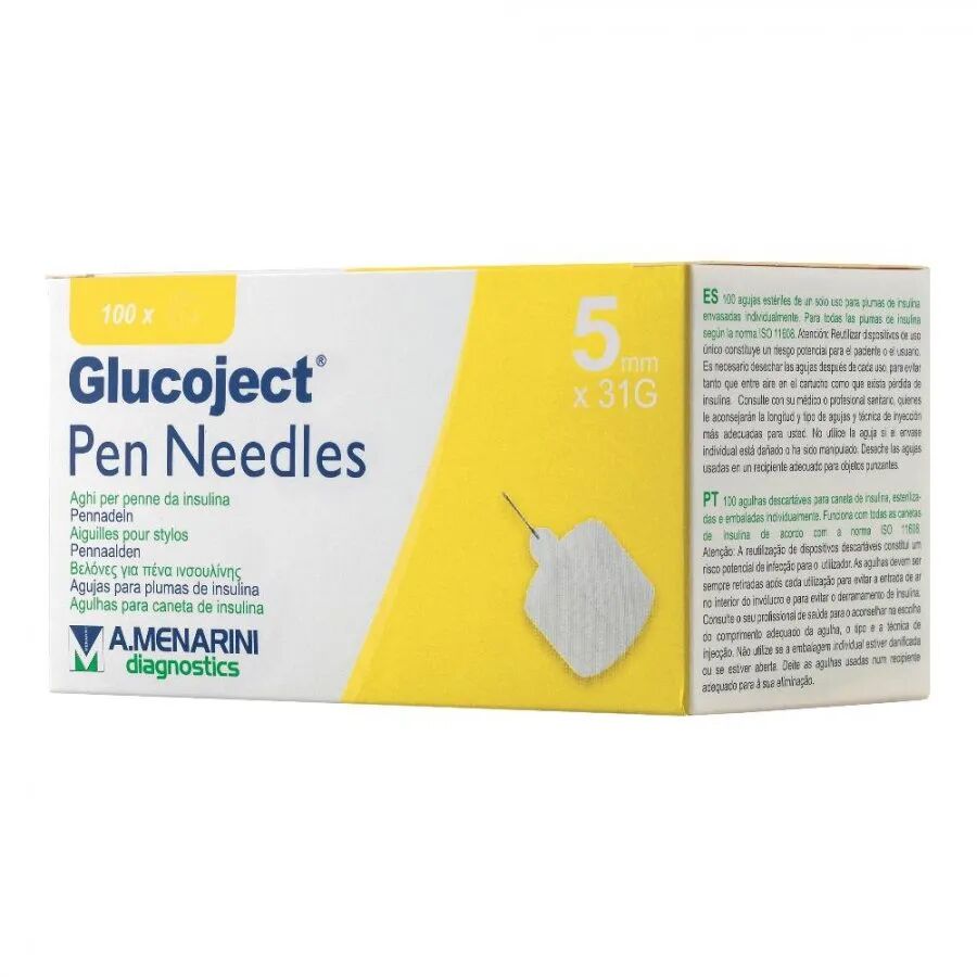 glucoject pen needles 31g 5mm aghi per penne da insulina 100 pezzi