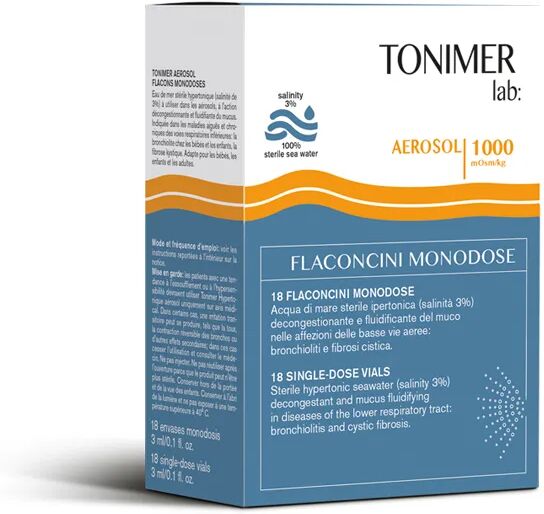 tonimer soluzione ipertonica aerosol 18 flaconcini 3 ml