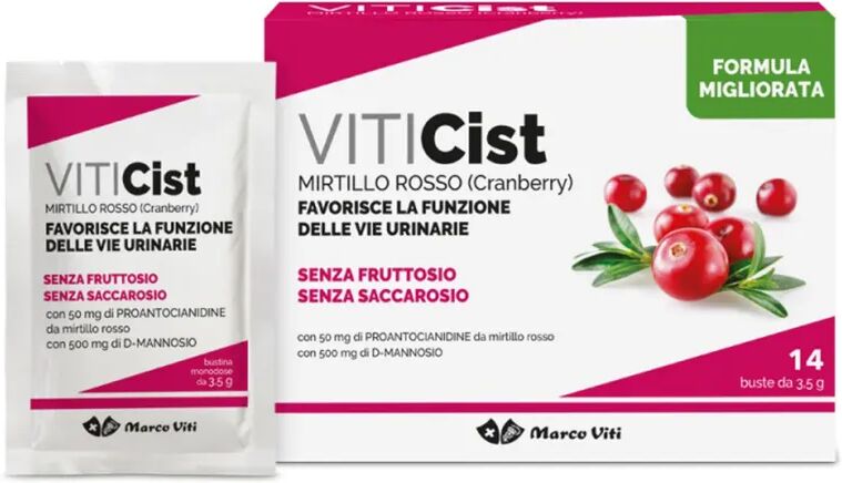 marco viti viti cist mirtillo rosso senza fruttosio integratore vie urinarie 14 bustine