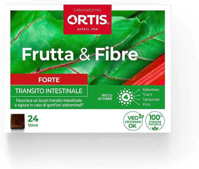 ortis frutta e fibre forte integratore per il transito intestinale pigro occasionale 24 cubetti