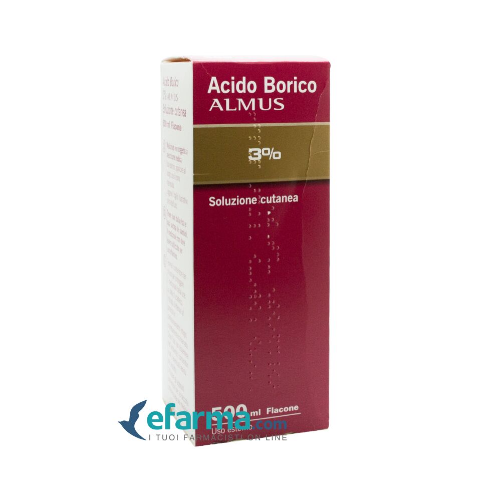 acido borico almus 3% soluzione cutanea disinfettante antisettico 500 ml