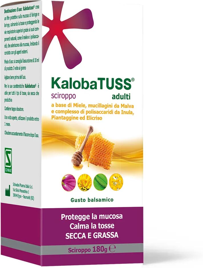 schwabe pharma italia kaloba tuss sciroppo per la tosse secca e grassa adulti 180 g