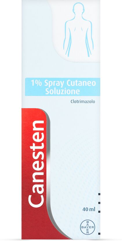 canesten spray cutaneo contro funghi e micosi con clotrimazolo 1%, antimicotico e antifungino flacone 40 ml