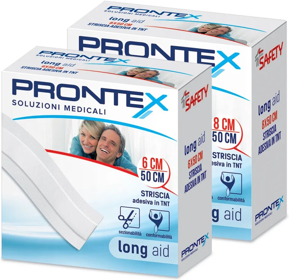 prontex safety long aid striscia medica in tessuto non tessuto 50x8 cm