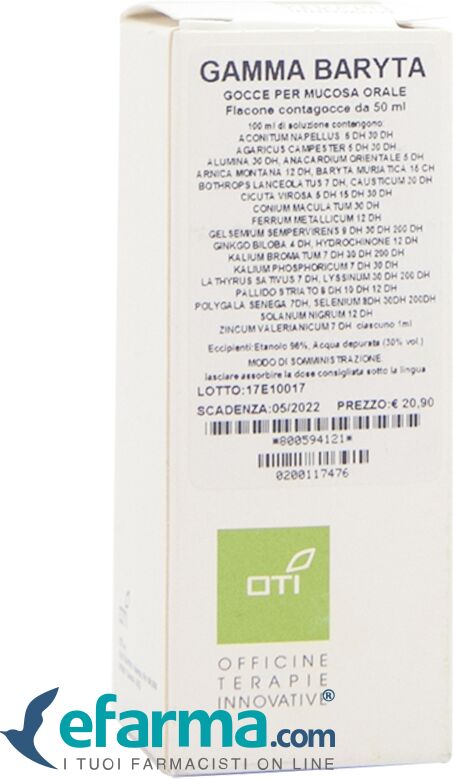 Oti Gamma Baryta Composto In Gocce Medicinale Omeopatico 50 ml